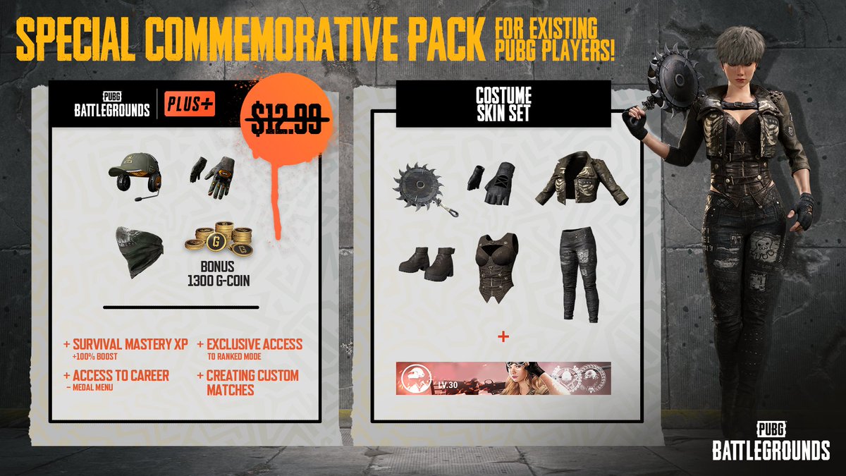 PUBG Special Commemorative pack for existing players